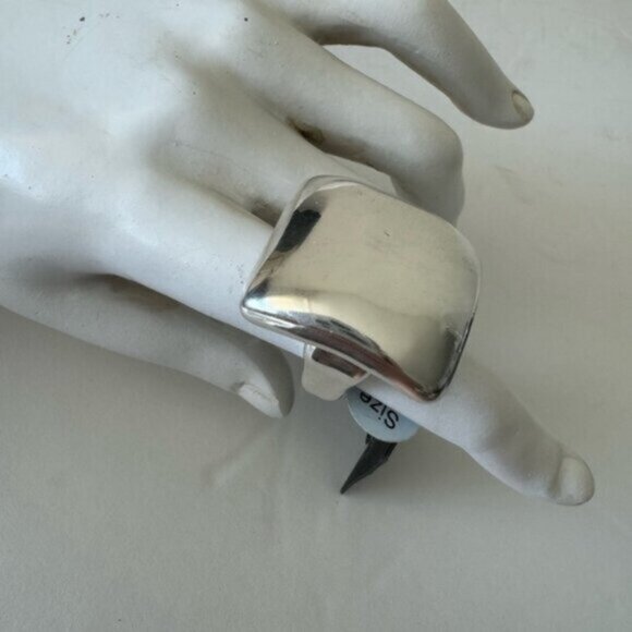 E&L Israel Sterling Silver Electroform Statement Square Ring Sz. 8 - Picture 4 of 14
